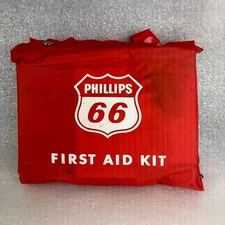 Vintage PHILLIPS 66 First Aid Kit Unopened that fits on sun Visor