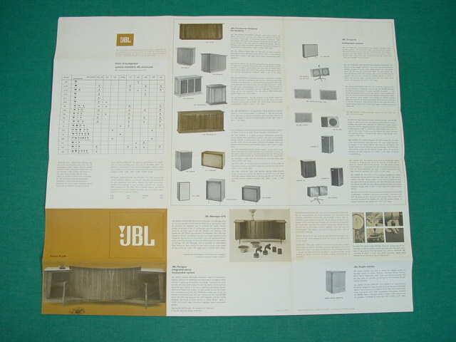 Large Aug, 1967 JBL PL6700 Fold-Out Sales Brochure, Paragon, Metregon, Olympus 
