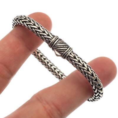 Bali Indonesien Sterlingsilber geflochten Fuchsschwanz Design 6,25 mm Armband 7 Zoll
