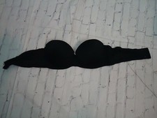 Women  s Black Padded Strapless Bra Size 36B