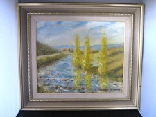 Vintage Framed Original East Gippsland Oil On Board By Maurice Redding