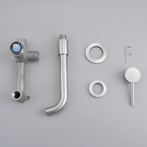 Bathroom Wall Mounted Tub 2 PCS Single Handle Waterfall Spout Mixer Tap Faucet - Picture 19 of 60