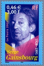 Timbre de 2001 - Croix rouge Artistes chanson - Serge Gainsbourg - N° 3393 Neuf