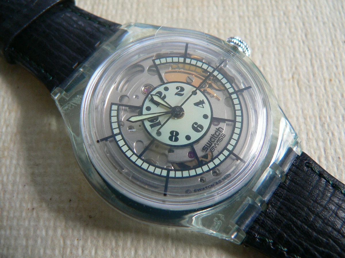 1994 Swatch Automatic Mechanical with 23 Jewel skeleton watch GRIN rare