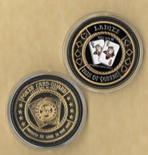 Ladie's Pair Of Queens QQ Poker Chip Card Guard Protector Coin 24 Kt Gold WSOP