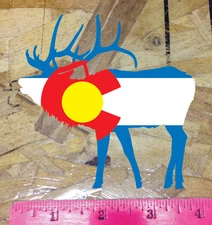 Elk Colorado State Flag Die Cut Sticker Decal 4"