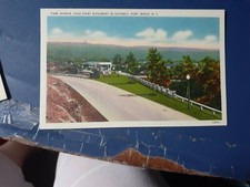 postcard vintage park avenue high point monument in distance port jervis NY