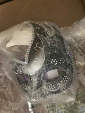 Beistle creation  Masquerade - Venetian W/ Stick - Black/Silver new