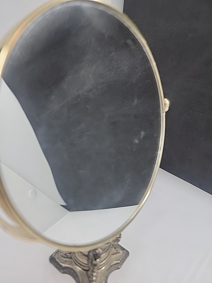 Vintage Ornate Gold And Silver Tone Standing Two Sided Table Mirror eBay