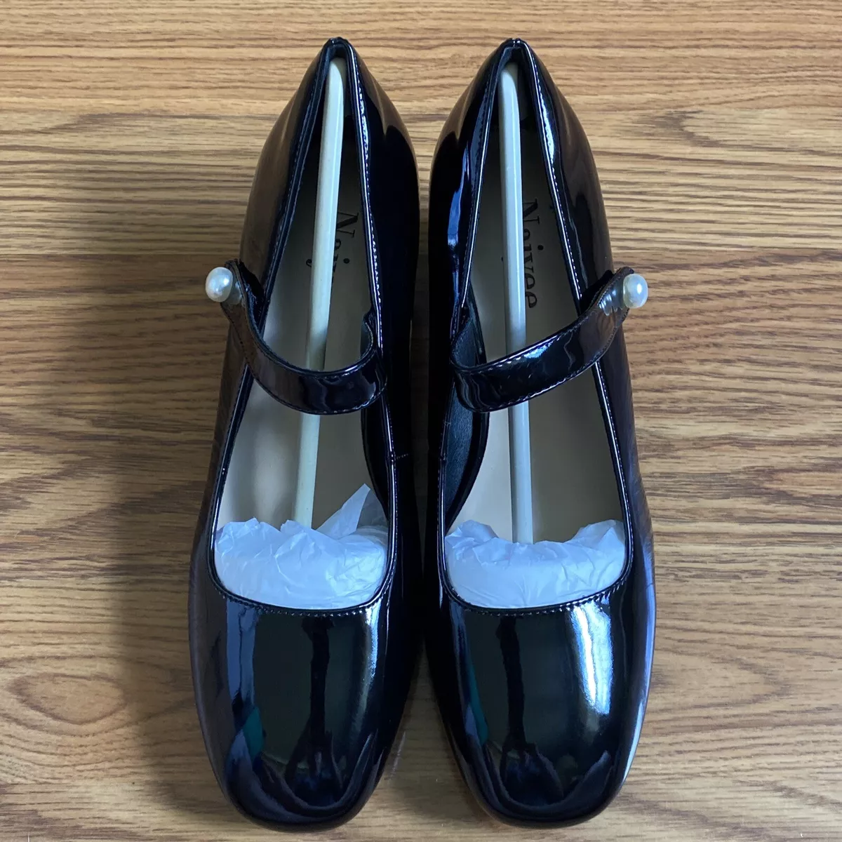 Naiyee Womens Mary Janes Heels Black Patent Size 7 eBay