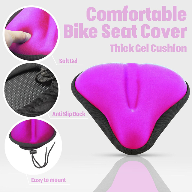 Wide Exercise Bike GEL Seat Cushions Soft Pads Comfy Bicycle Saddle