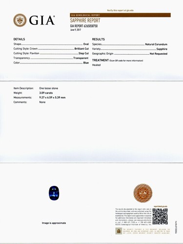 CERTIFIED* Natural Sapphire Ring in 14K WHITE GOLD 3.09ct & 1.036ct 66p G/VS Dia - Picture 8 of 8
