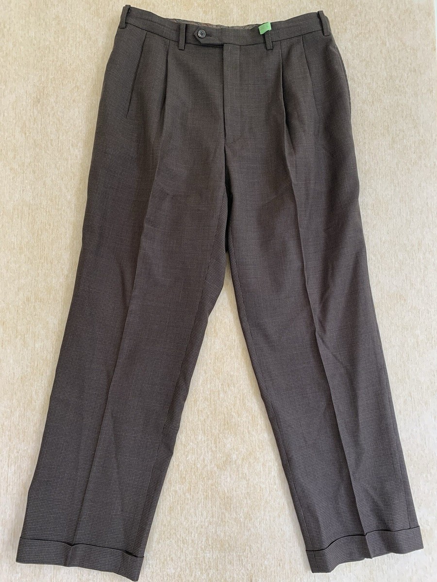Lauren Ralph Lauren Pants 36x30 Micro Houndstooth Wool Pleated