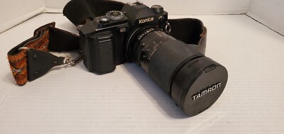 Konica FS-1 / 35mm Film Camera + TAMRON SP 28-135mm 1:4-4.5 Lens Working Great
