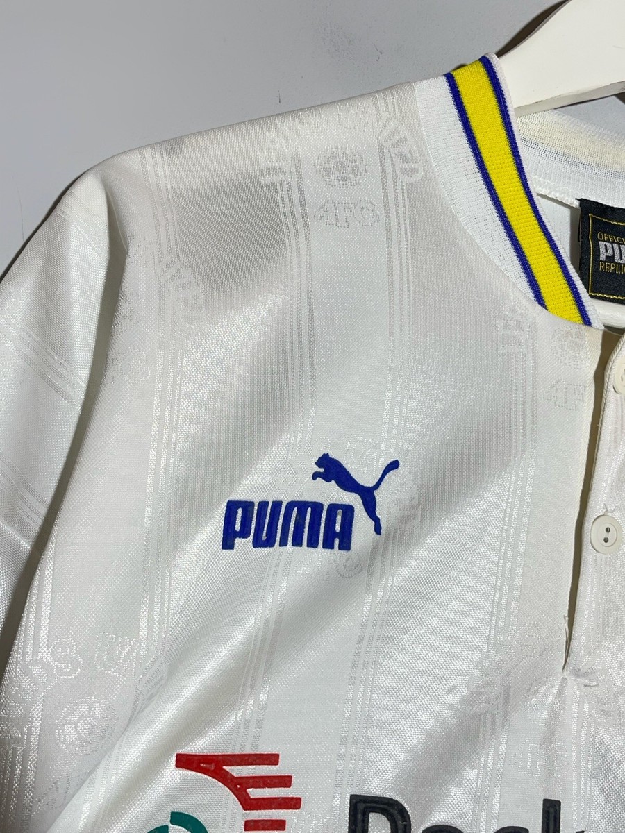 希少1996/98 リーズユナイテッド　Puma サッカーシャツ　古着　イエロー Puma リーズ・ユナイテッド 96-98 ホーム