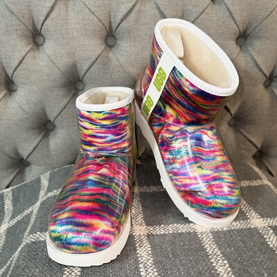 Ugg Australia Womens Classic Clear Pixelate Boot Size 6 Multicolor Waterproof