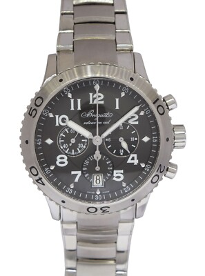 Breguet Type XXI Transatlantique Flyback Chronograph Steel Mens 43mm Watch 3810