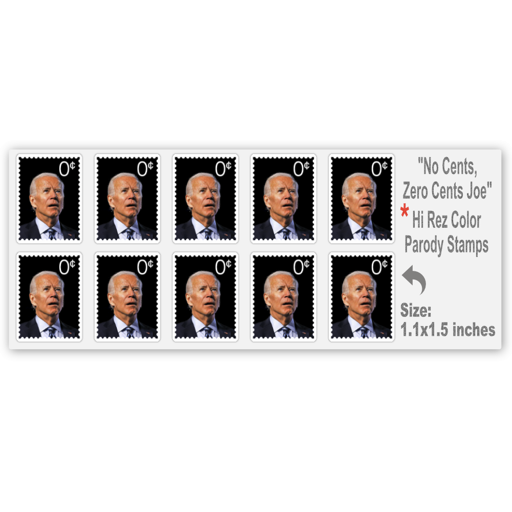 Joe Biden Stamps “Zero Cent” Stickers "No Cents" FJB LGB Lets Go