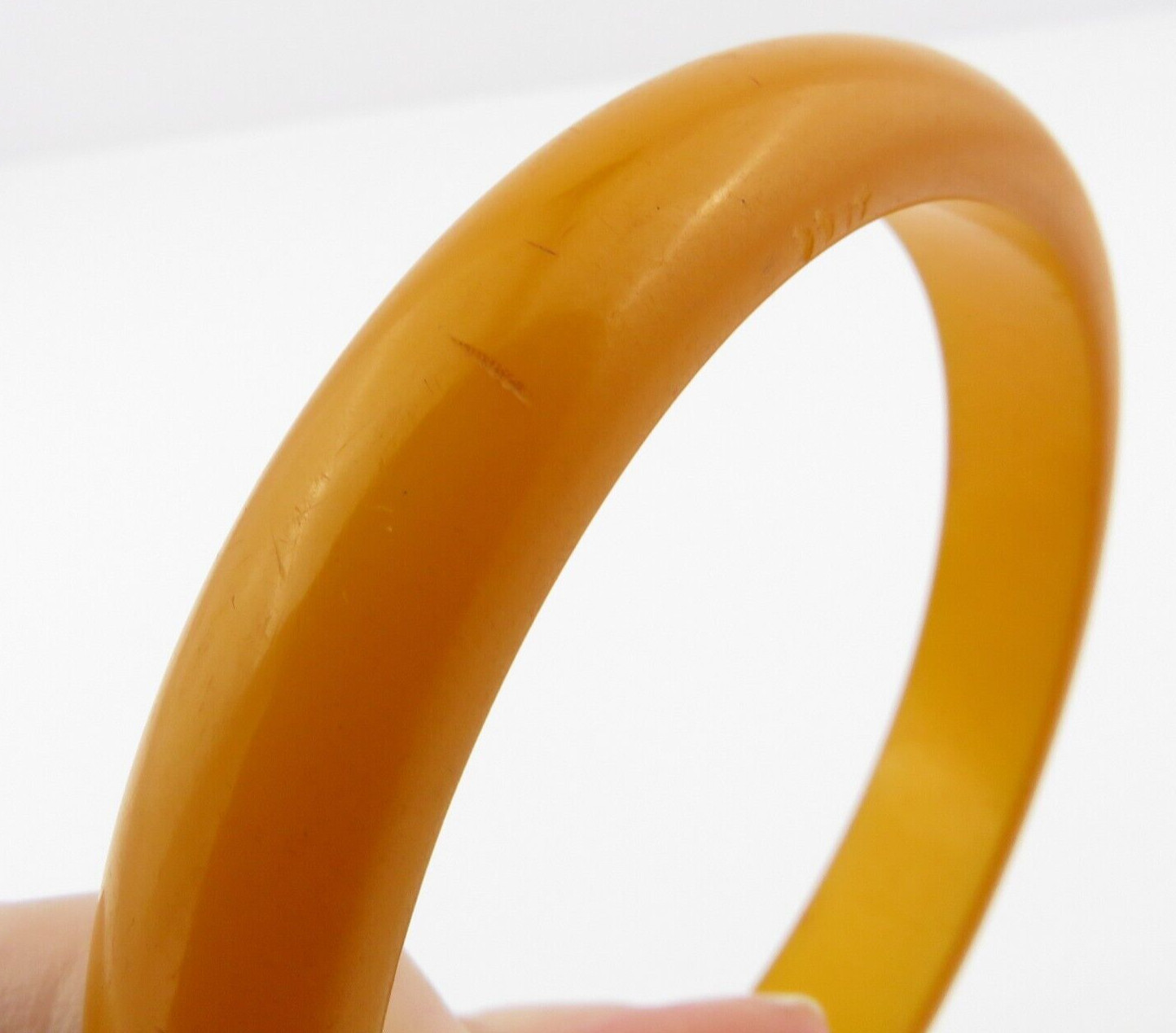 Vtg.Butterscotch Orange Solid Bakelite Bangle/Bra… - image 17