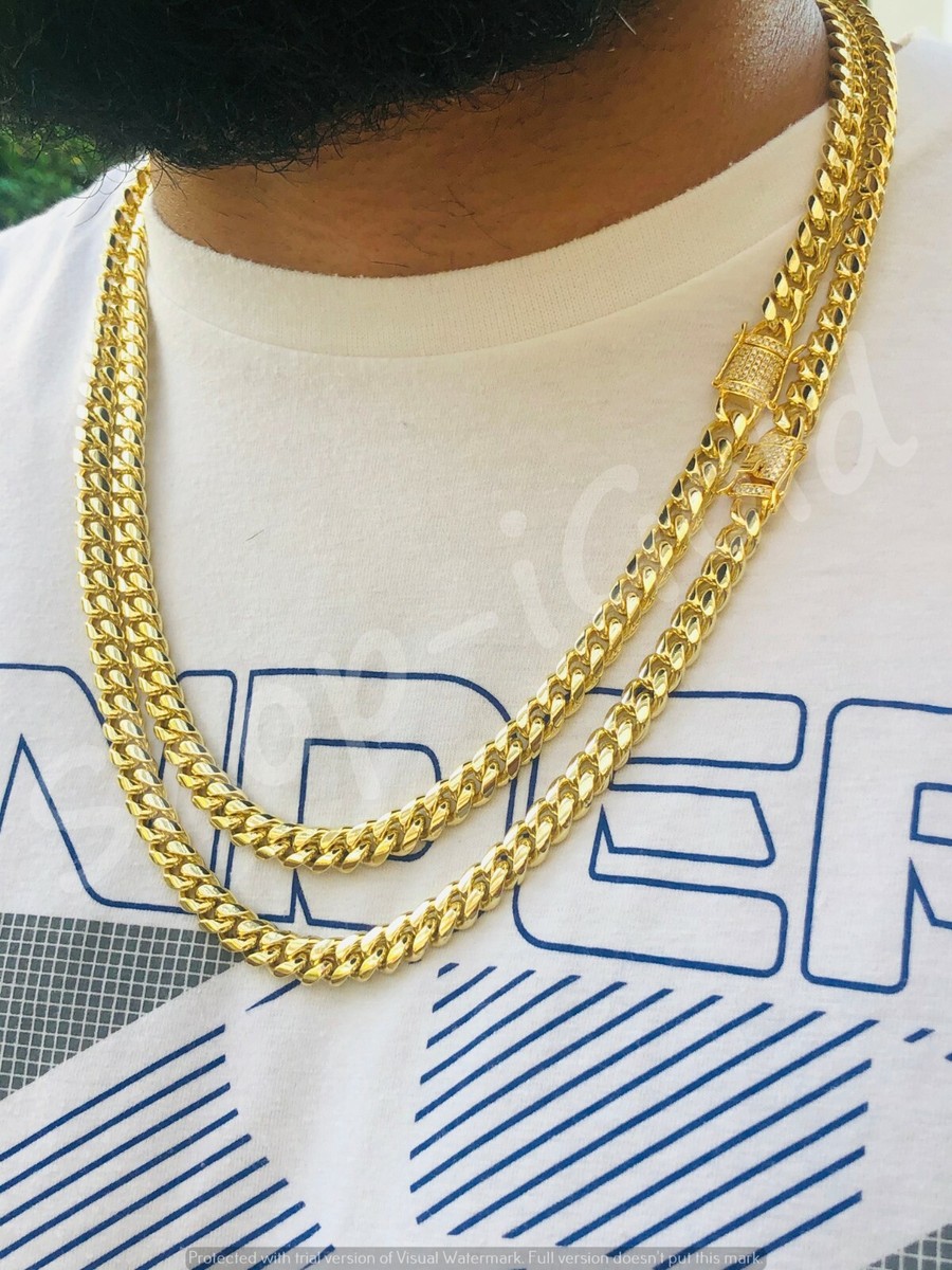 【60cm】【10mm】【18K刻印あり】【Miami Cuban】 60cm】【10mm】【18K刻印あり】【Miami Cuban】 Men's Miami