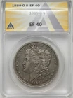 1889 O Morgan Silver Dollar ANACS XF40 Tougher Date Morgan