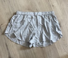 Lunya Tulip Soft Gray Blue Elastic Waist Shorts MEDIUM leopard print silk pajama