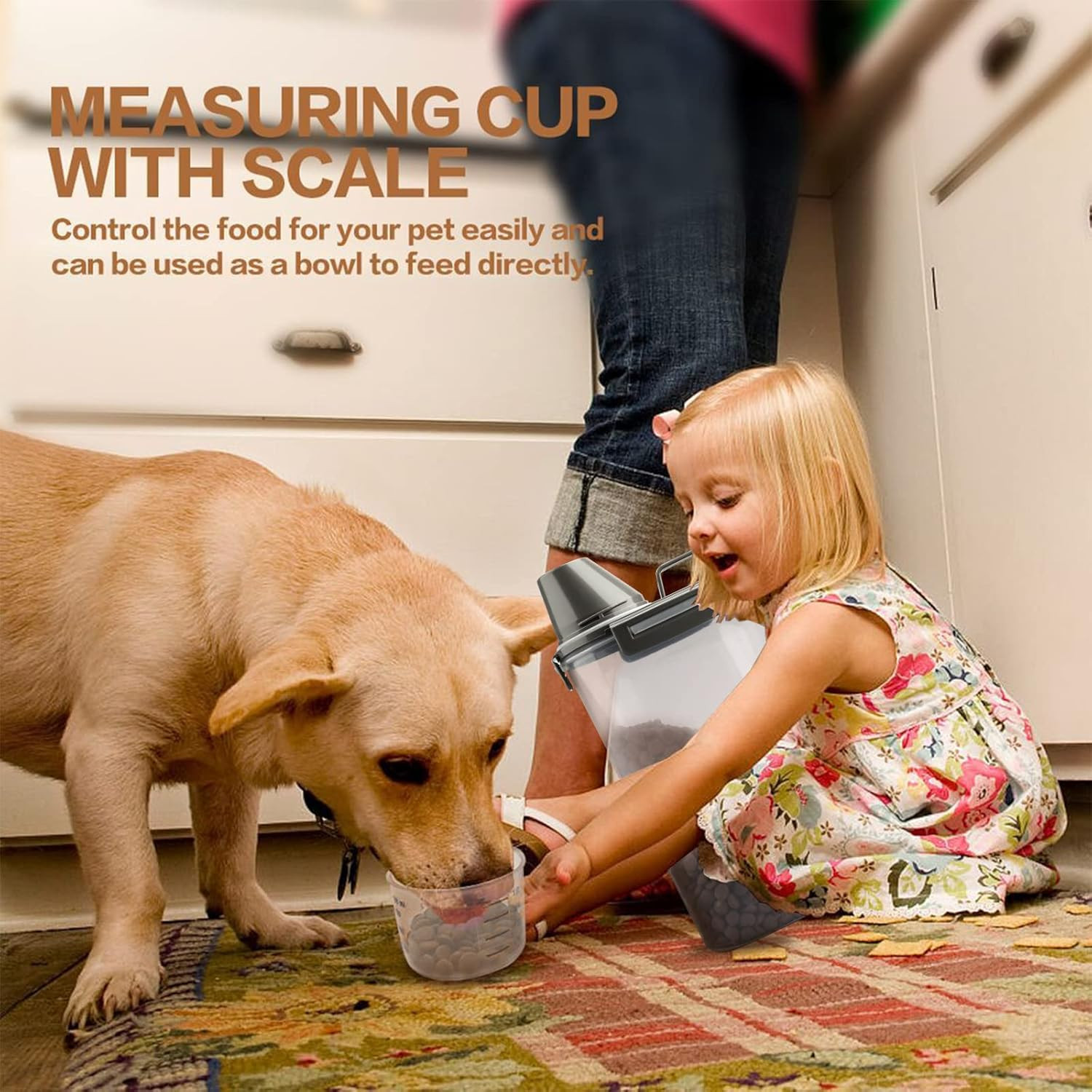 Upgraded Dog Food Storage Container Small, Cat Food Container Airtight, Pet Food