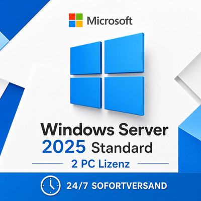 Windows Server 2025 Standard | 2 Aktivierungen | Original Retail Key  | sofort