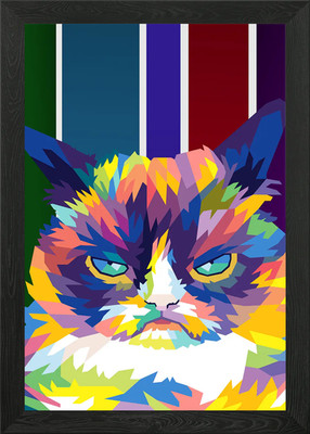 mürrische Katze gerahmtes Wandbild Poster Leinwanddruck Bild