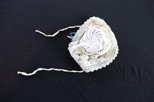 Antique French Victorian Infant Hand Made Lace Hat Exc Cond 6 Inch Diameter