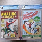 AMAZING FANTASY #15 & AMAZING SPIDER-MAN #1  FACSIMILE SET  CGC 9.8 NM/MINT.