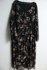 Shein Curve Womens Floral Mesh Occasion Maxi Dress - Black - Size 4XL (g41)