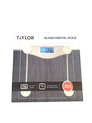 Taylor Digital Scale Large Blue Backlit Display 400 Lb Capacity
