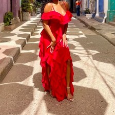 Beautiful Stunning Birthday Dinner dress RED size 6 Wedding guest, date night 