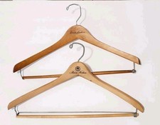 Lot Of 2 Vintage BROOKS BROTHERS Wooden Suit Coat Clothes Hangers Classics
