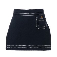 Prada 23 years Cashmere Knit Skirt 38 Ladies' Navy Blue 21480