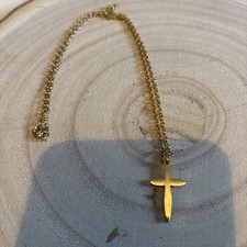 Gold Tone Cross Pendant