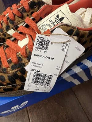 Adidas Samba OG Preloved Red Leopard Print Design JI2734 Womens