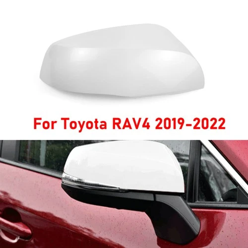 Right Side For Toyota RAV4 2019-2022 Car Rear View Mirror Wing Cover Cap White