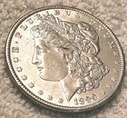 Bright White 1890p Morgan Silver Dollar Au/Unc Beautiful! No Problem Coin NICE!!