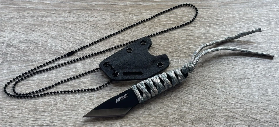 "Cuchillo de cuello de 5"" Full Tang Kiradashi hoja de 1,5"" mango envolvente funda Kydex AFILADO" Foto 2 de 4