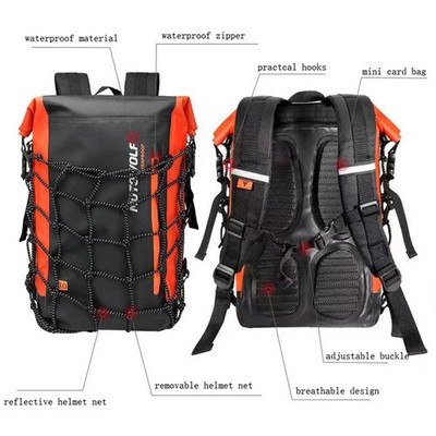 Motorrad Rucksack Helmfach Wasserdicht Reflektierend Ergonomisch 30L