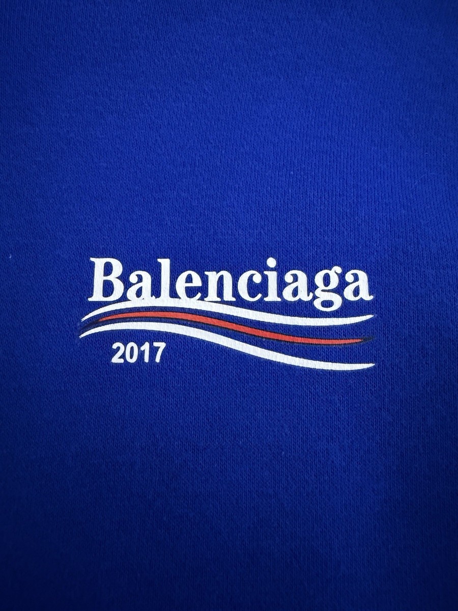 Balenciaga Men's Fleece Pullover Political Campaign 2017 Hoodie