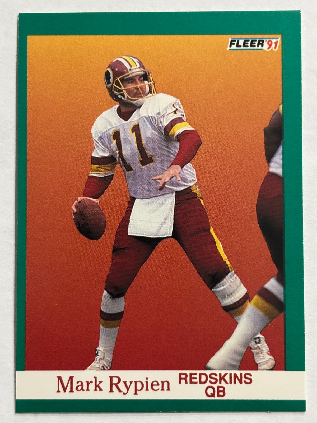 1991 Fleer #393 Mark Rypien Washington Redskins