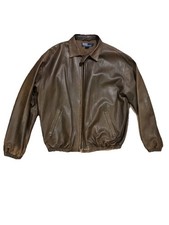 Polo by Ralph Lauren Brown Leather Bomber Jac...