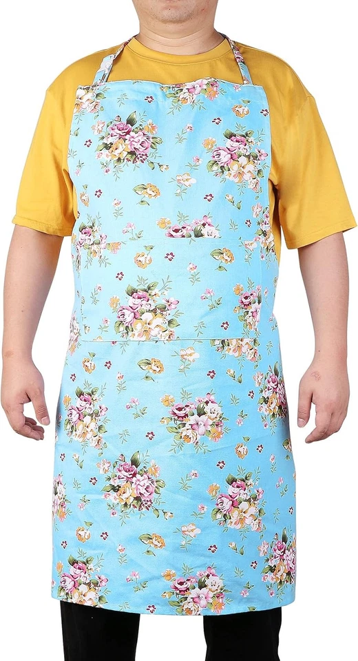 Sanlykate Extra Large Canvas Cotton Apron for Men & Women, Plus Size Blueness  - Image 2 of 4