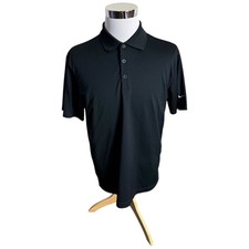 Nike Golf Dri-Fit Polo Shirt Men's Size Large L Black Tour Performance