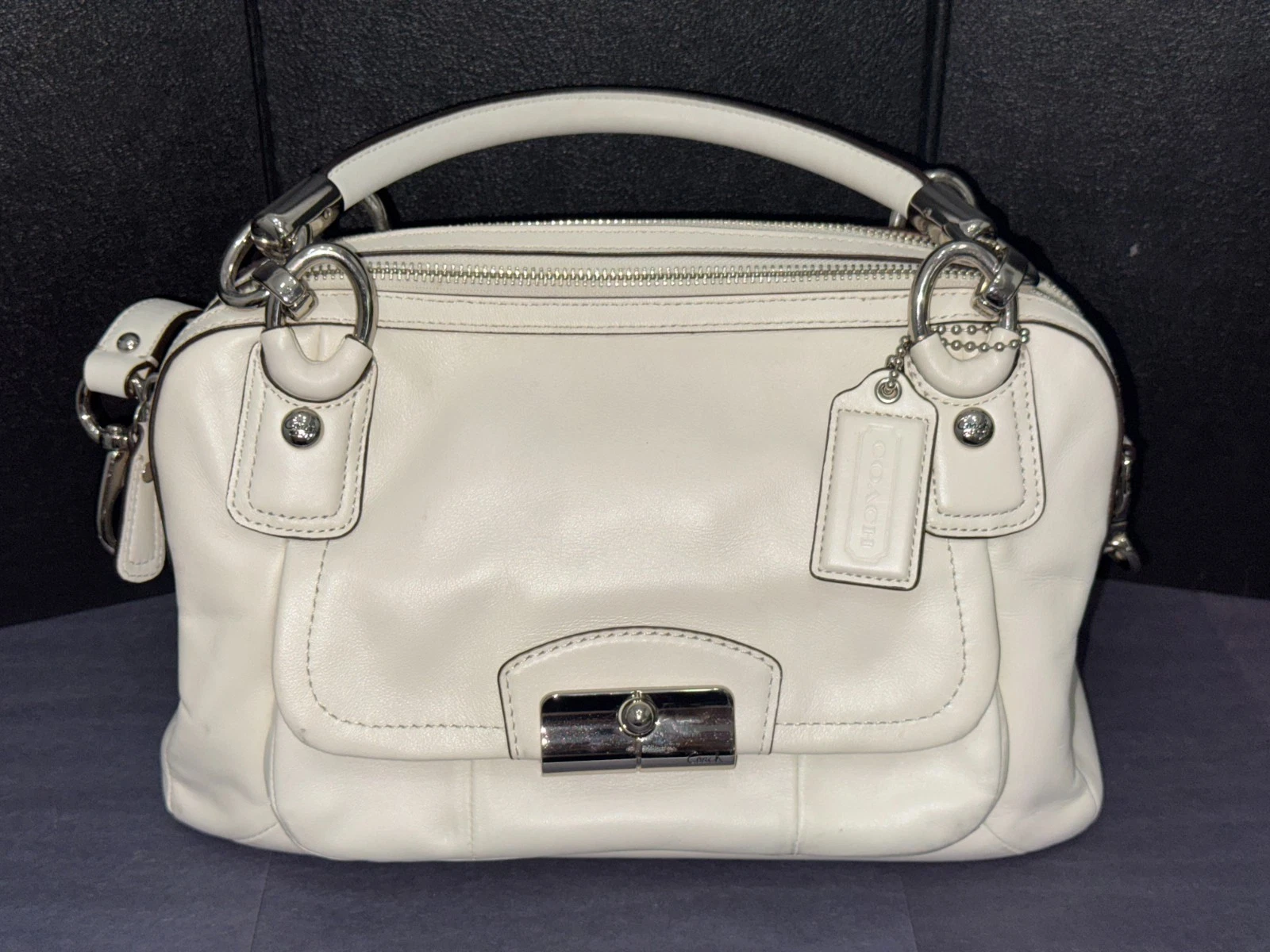 BORSA COACH KRISTIN SIGNATURE TUTTA PELLE BIANCA F22304