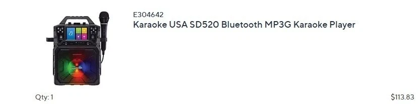 Karaoke USA SD520 Bluetooth MP3G Karaoke Player 300 Built In Songs ~ LITTLE USE - Image 3 of 3