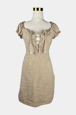 Nasty Gal Beige Linen Mini Dress